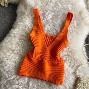 BNWT Orange Ribbed Crop Top